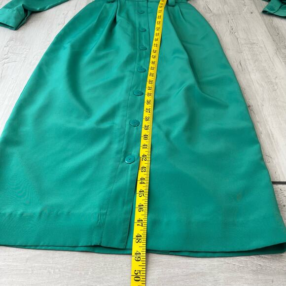 Vintage Talbots Long Sleeve Collared Button Up Belted Trench Shirt Dress Size 6 - Picture 12 of 16